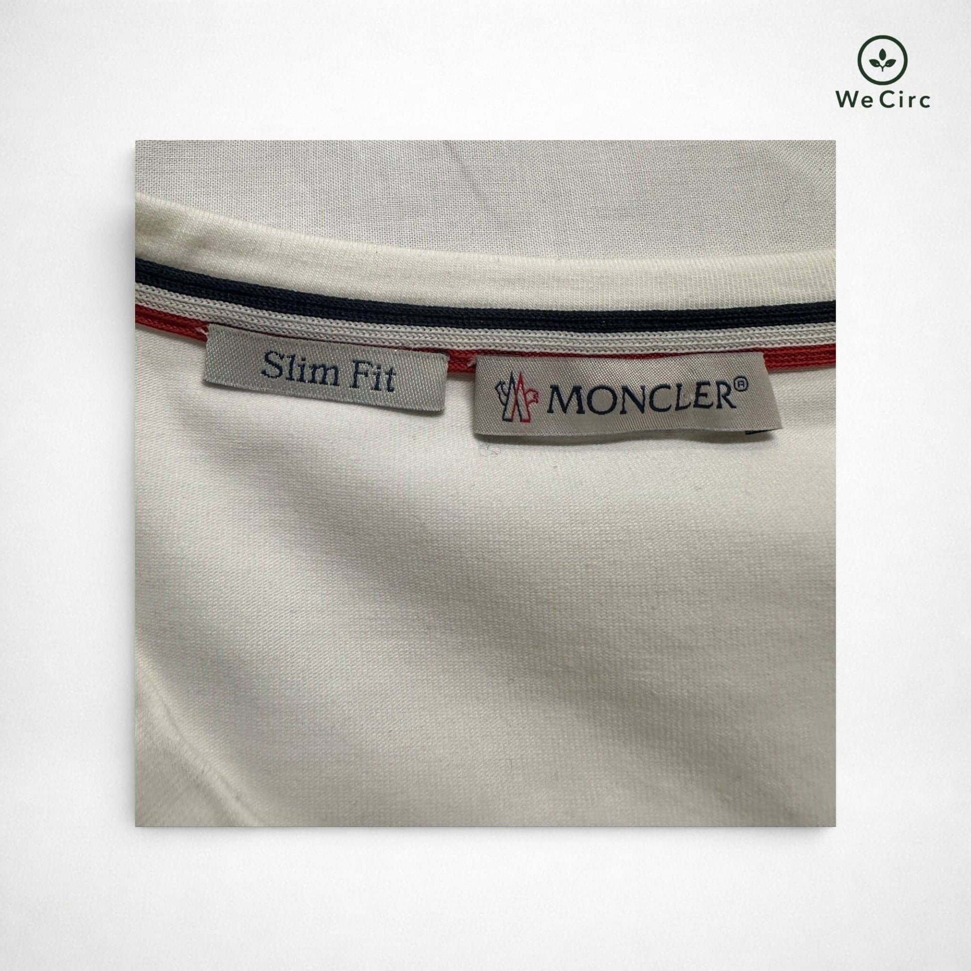 Basic Logo Shirt mit dreifarbigem Besatz Weiß M - Detailbild