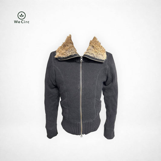 Woolrich Strickjacke mit Fell Schwarz S - Hauptansicht