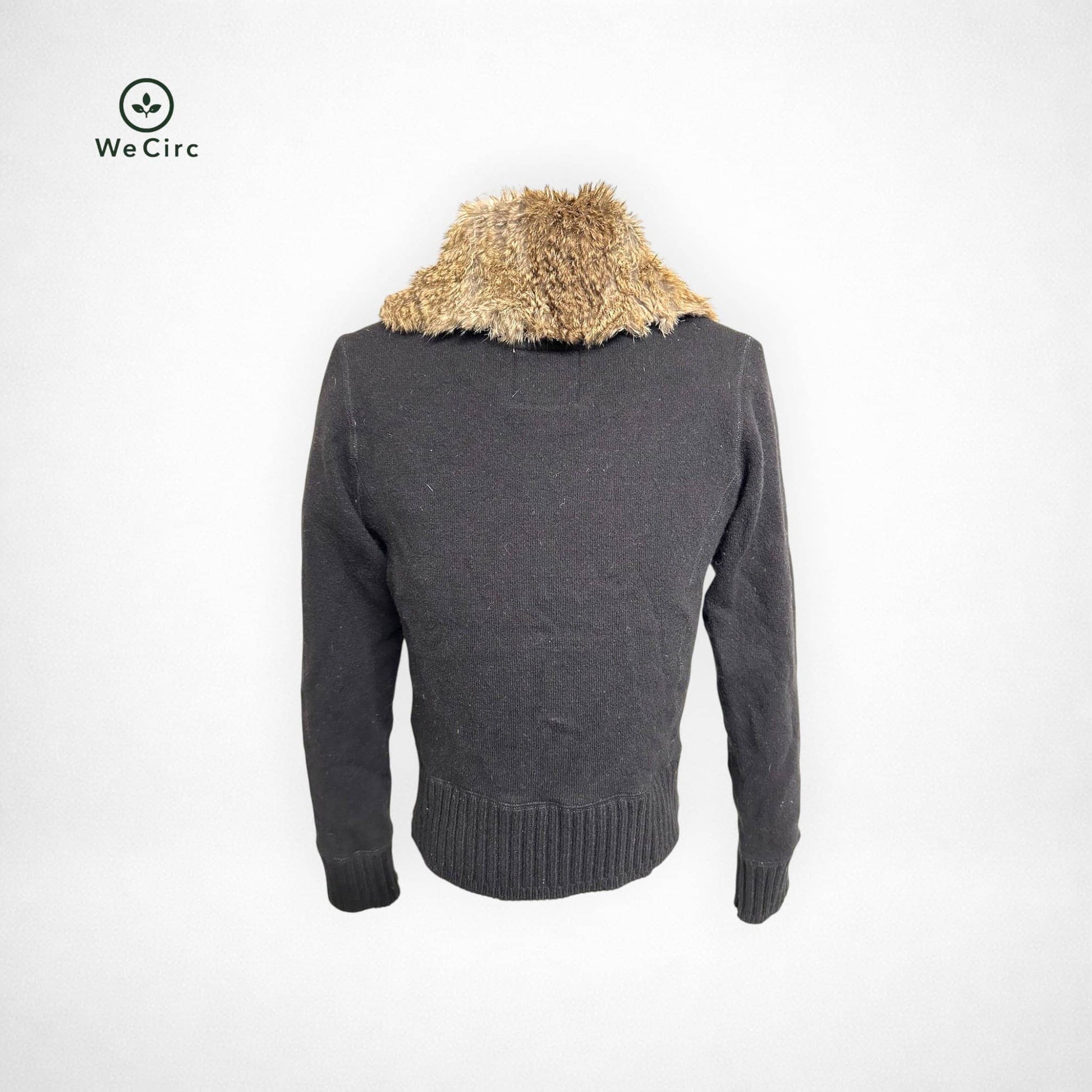 Strickjacke mit Fell Schwarz S - Detailbild