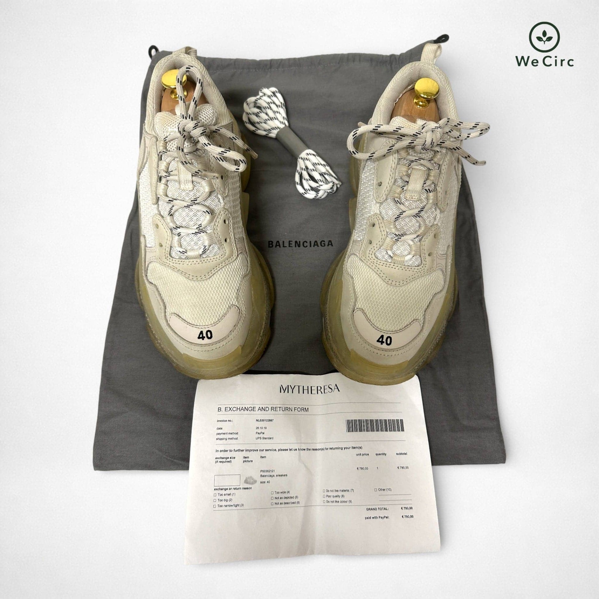 Balenciaga Triple S Sneaker Weiß 40 - Hauptansicht
