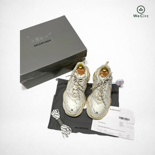 Balenciaga Triple S all over Logo Sneaker Weiß 39 - Hauptansicht
