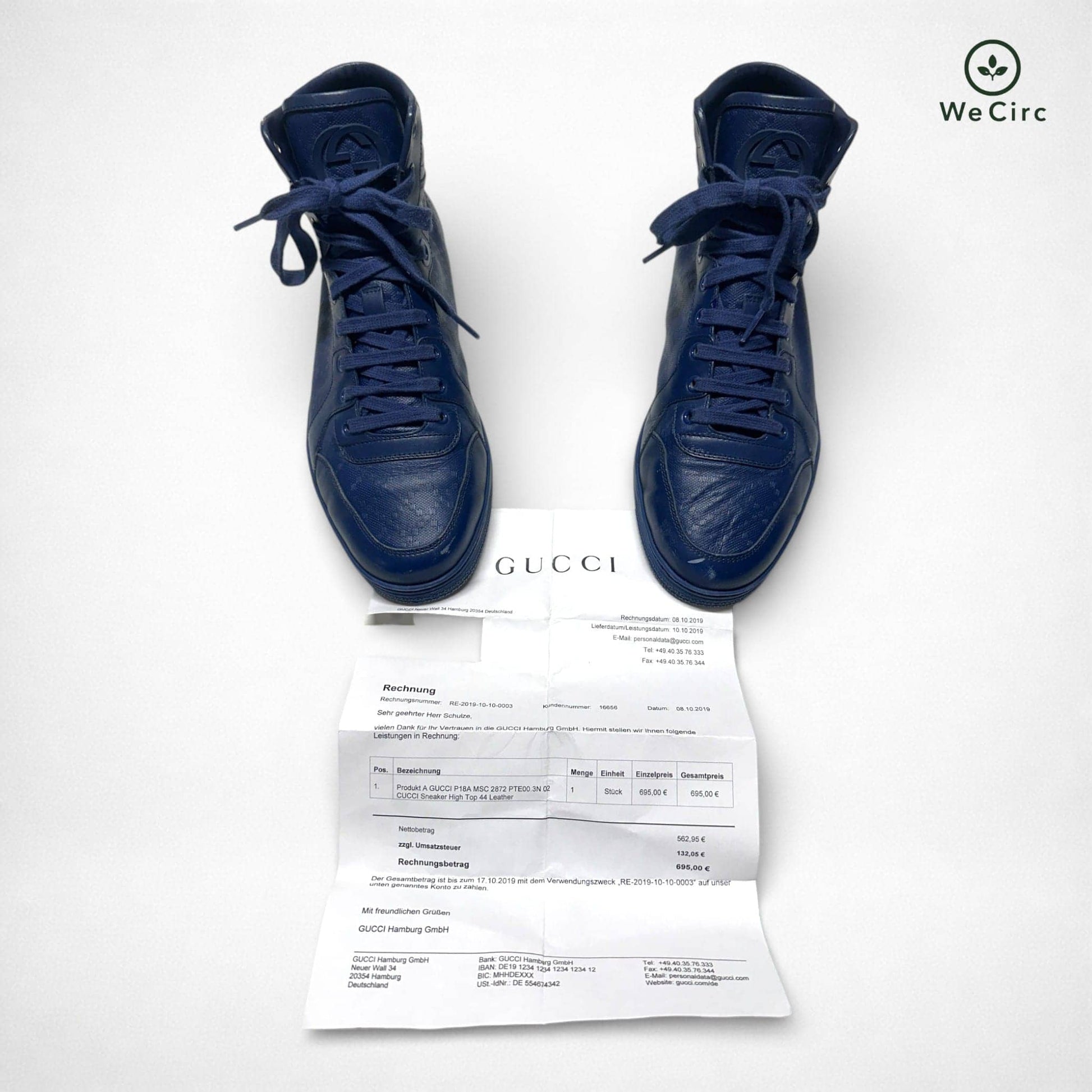 Gucci Coba High Top Sneaker Navy 44 - Hauptansicht