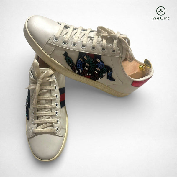 Ace Crystal Snake Sneaker White 38