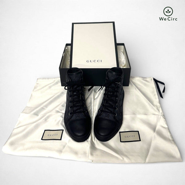 GG High Top Canvas Sneaker Black 37.5