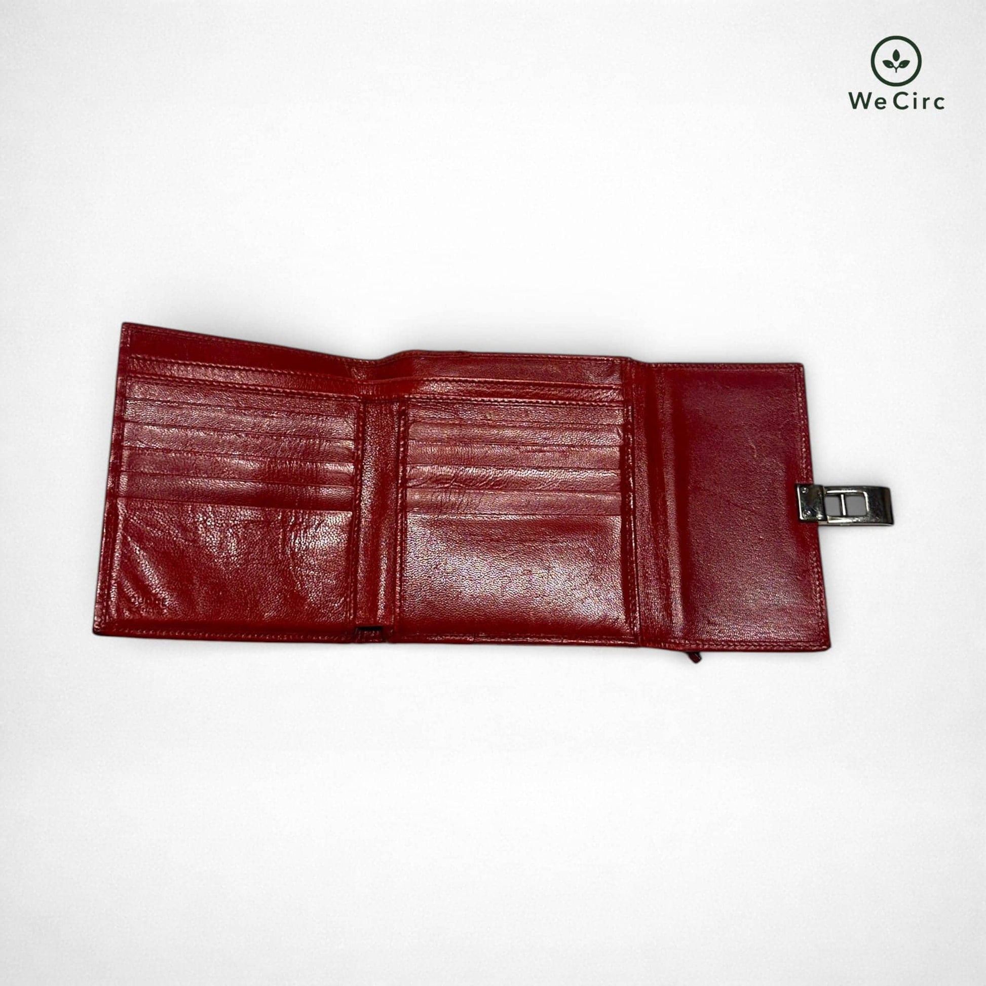 Leder Vintage Portemonnaie Rot - Detailbild